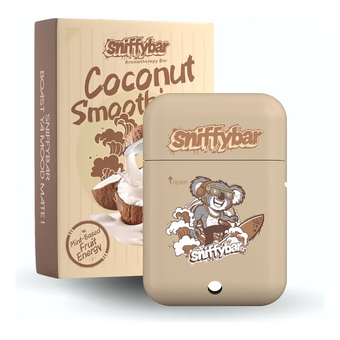 Sniffybar Coconut Smoothie herbal diffuser with its retail box