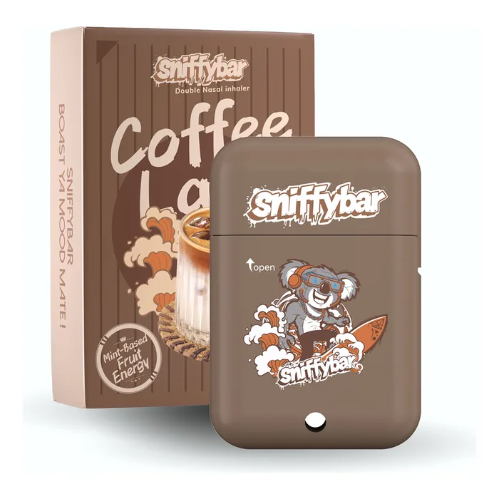 Sniffybar Coffee Latte herbal diffuser with its retail box