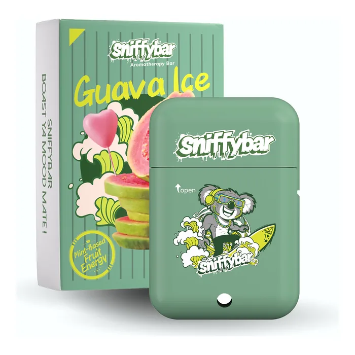 Sniffybar Guava Ice herbal diffuser with its retail box
